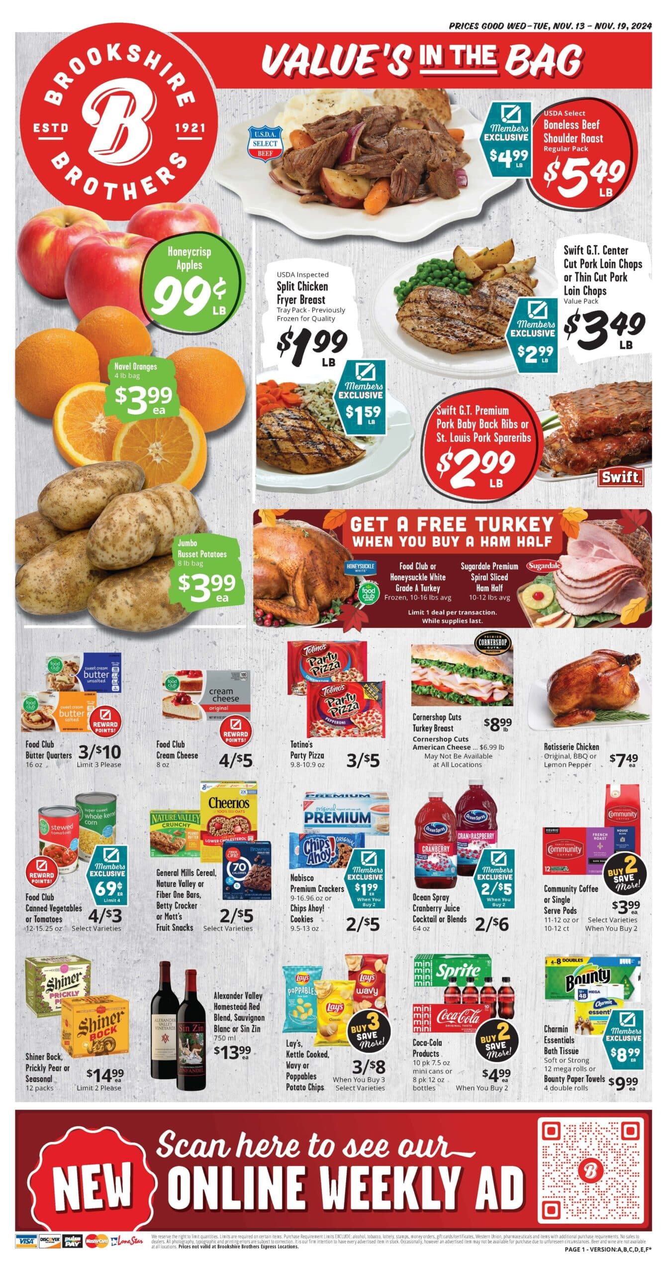 Brookshire Brothers Weekly Ad 11 13 24 - Page 1