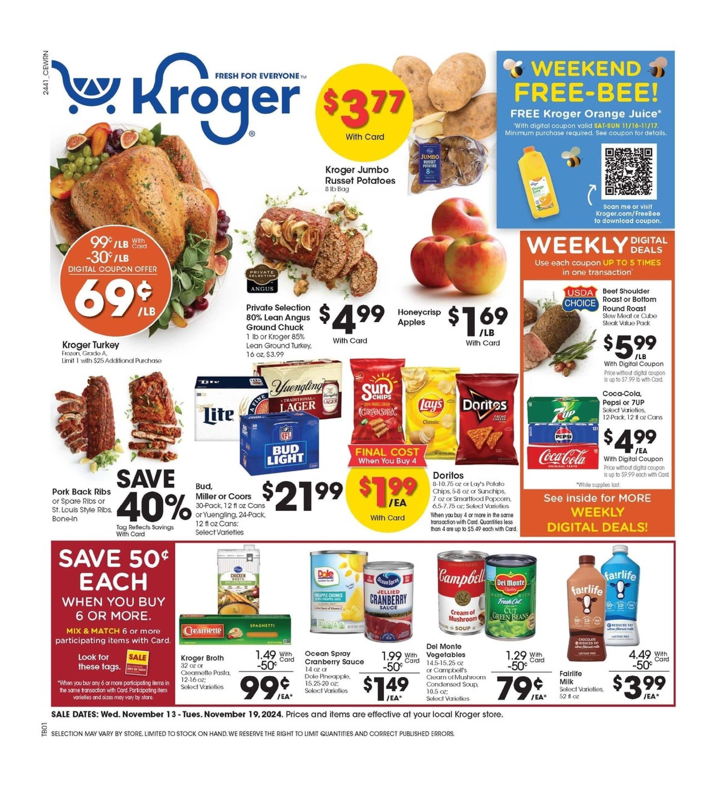 Kroger Weekly Ad 11 13 24 - Page 1