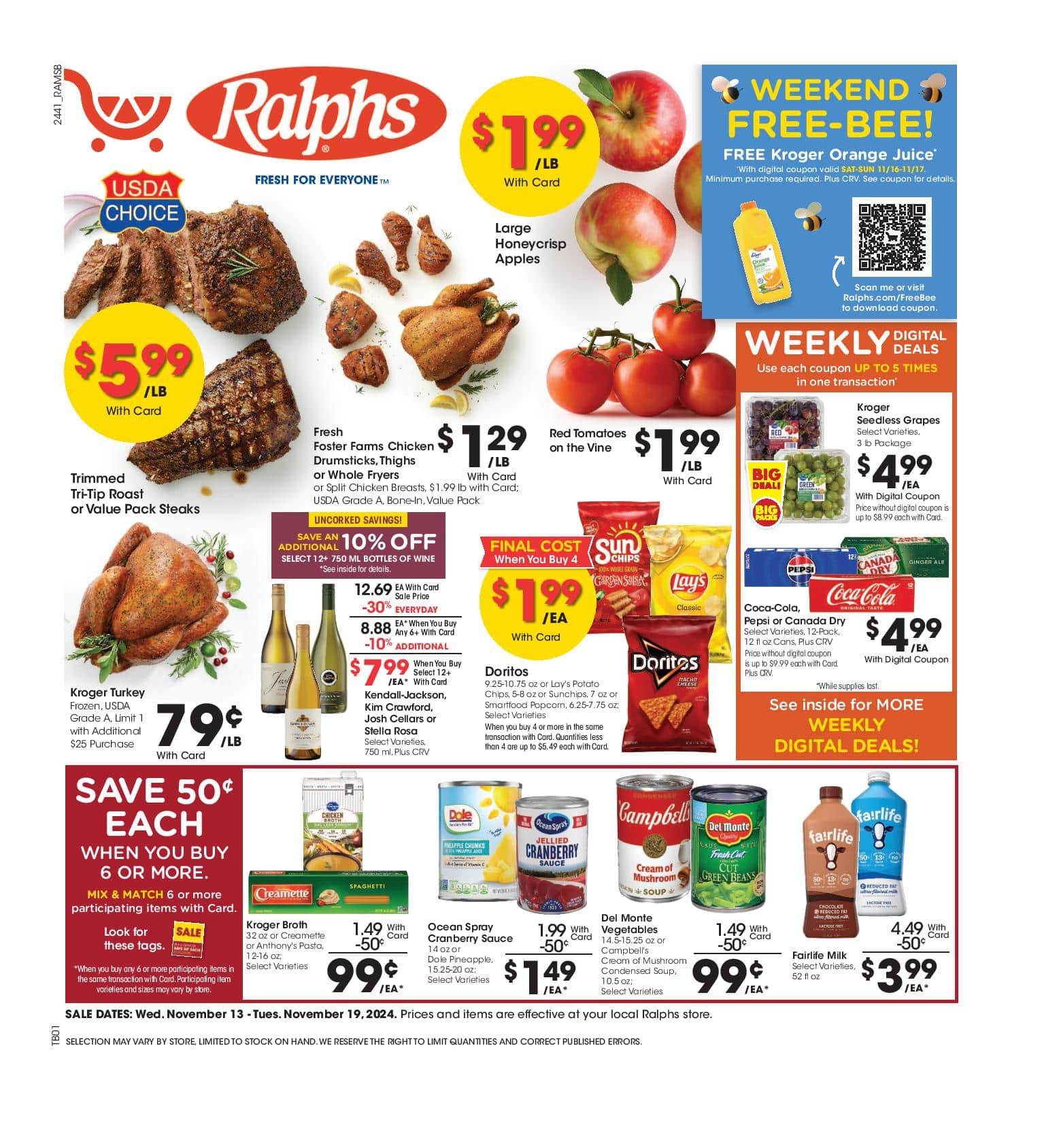 Ralphs Weekly Ad 11 13 24 - Page 1