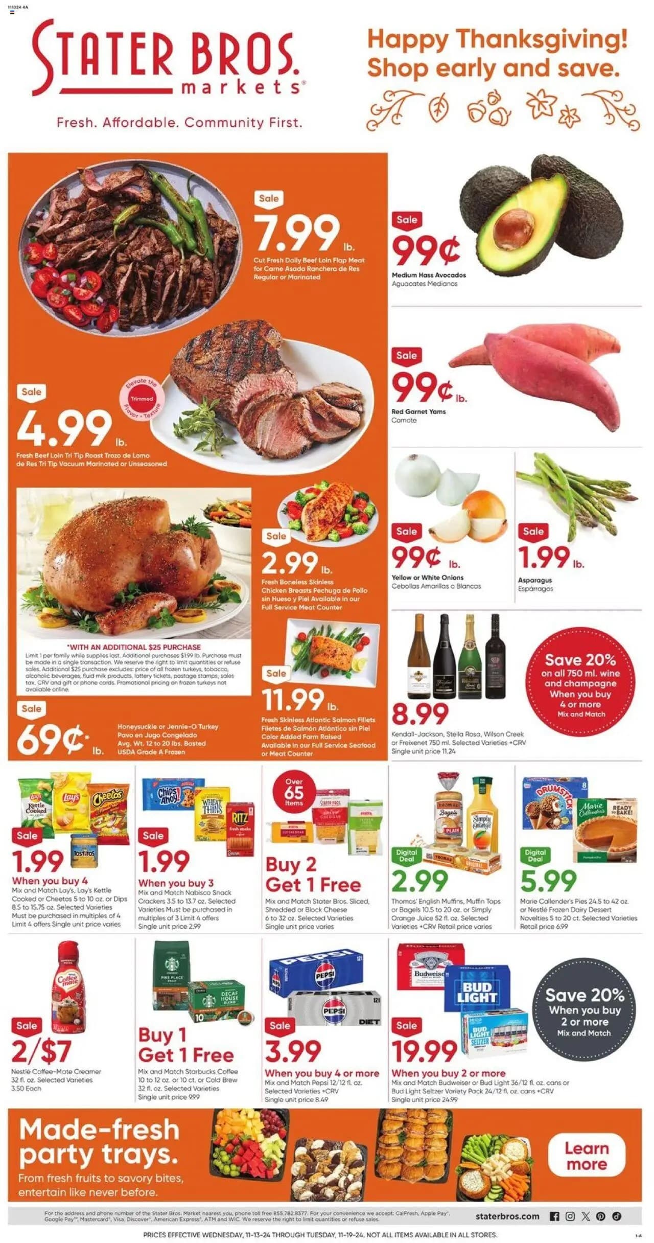 Stater Bros Weekly Ad 11 13 24 - Page 1