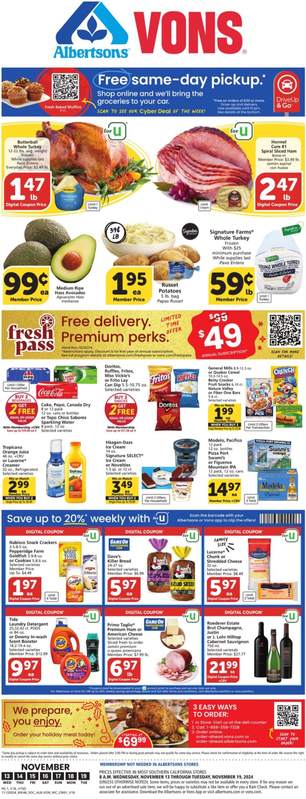 Vons Weekly Ad 11 13 24 - Page 1